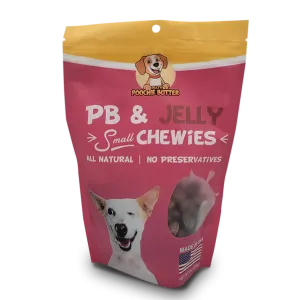 Poochie Butter PB And Jelly Chewies 8-Oz, Dog Treat