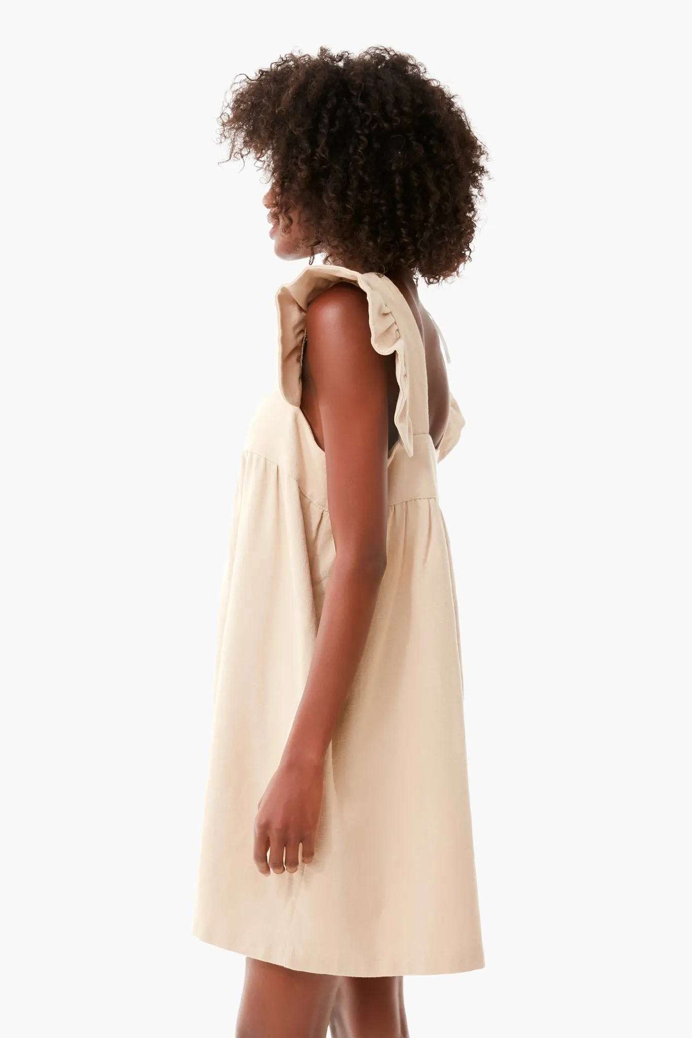 Sandstone Hazel Flutter Sleeve Dress