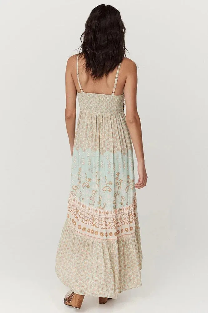 Spell | Sweet Nothings Shirred Strappy Dress - Peppermint