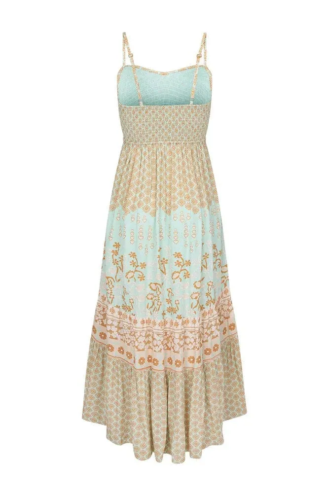 Spell | Sweet Nothings Shirred Strappy Dress - Peppermint