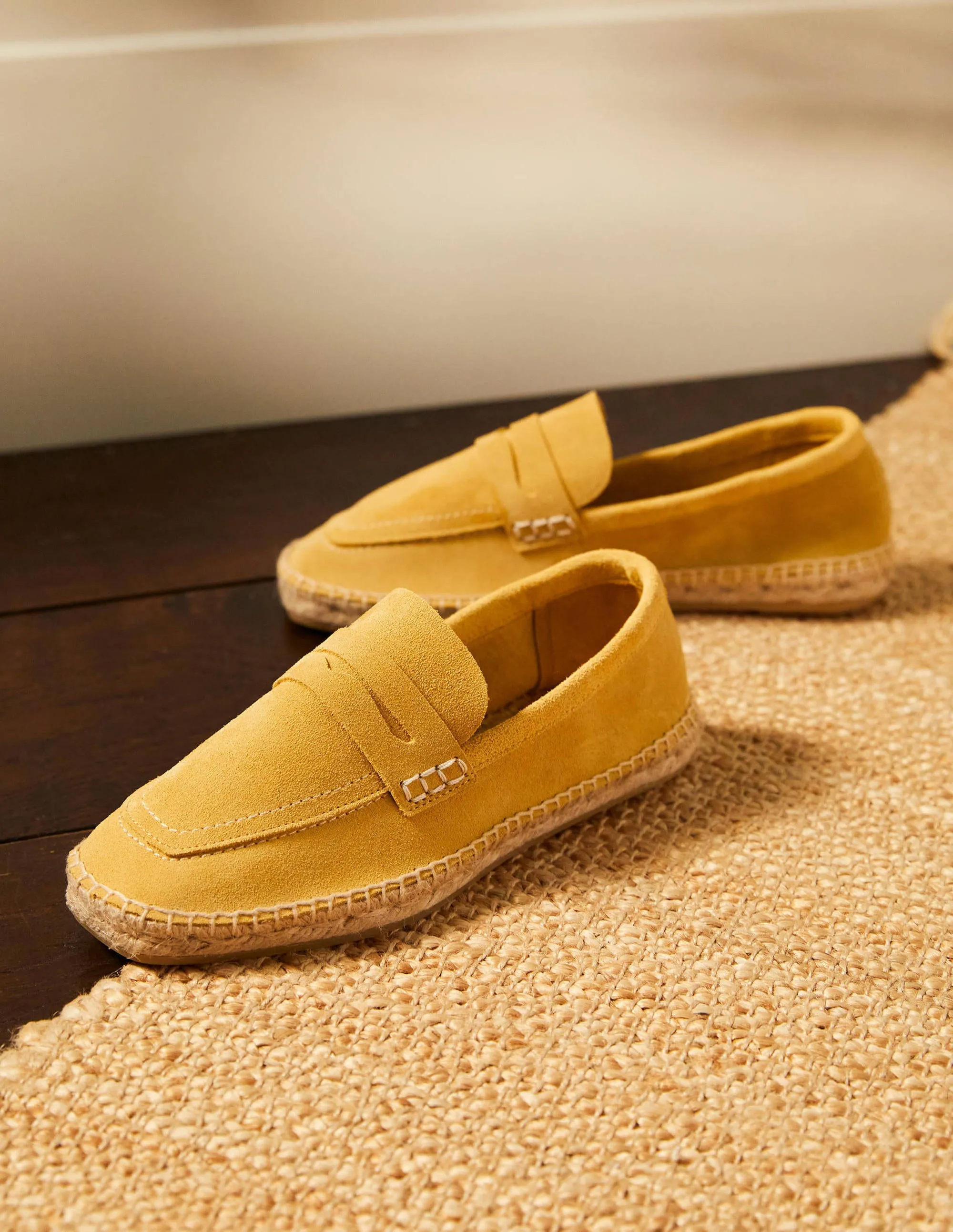Suede Loafer Espadrilles-Honeycomb