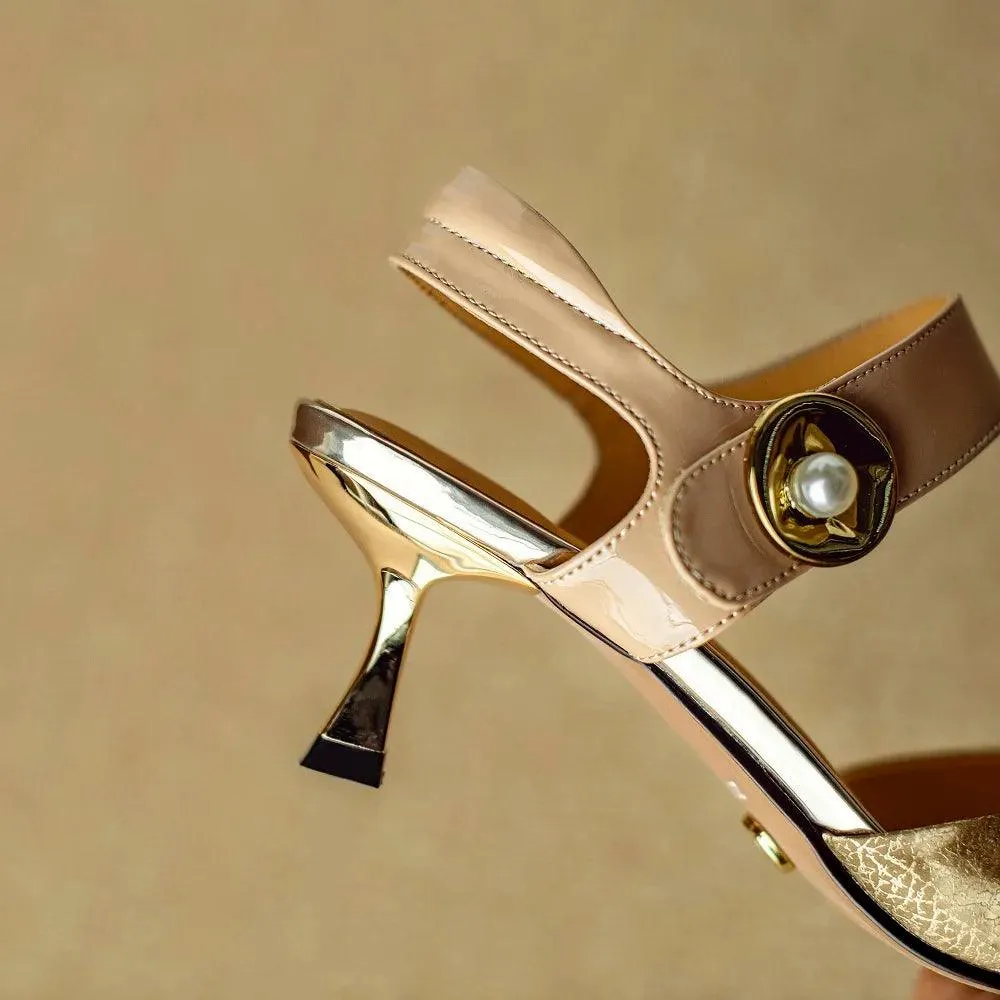 TSS72 Leather Thin High Heels - Women's Casual Shoes