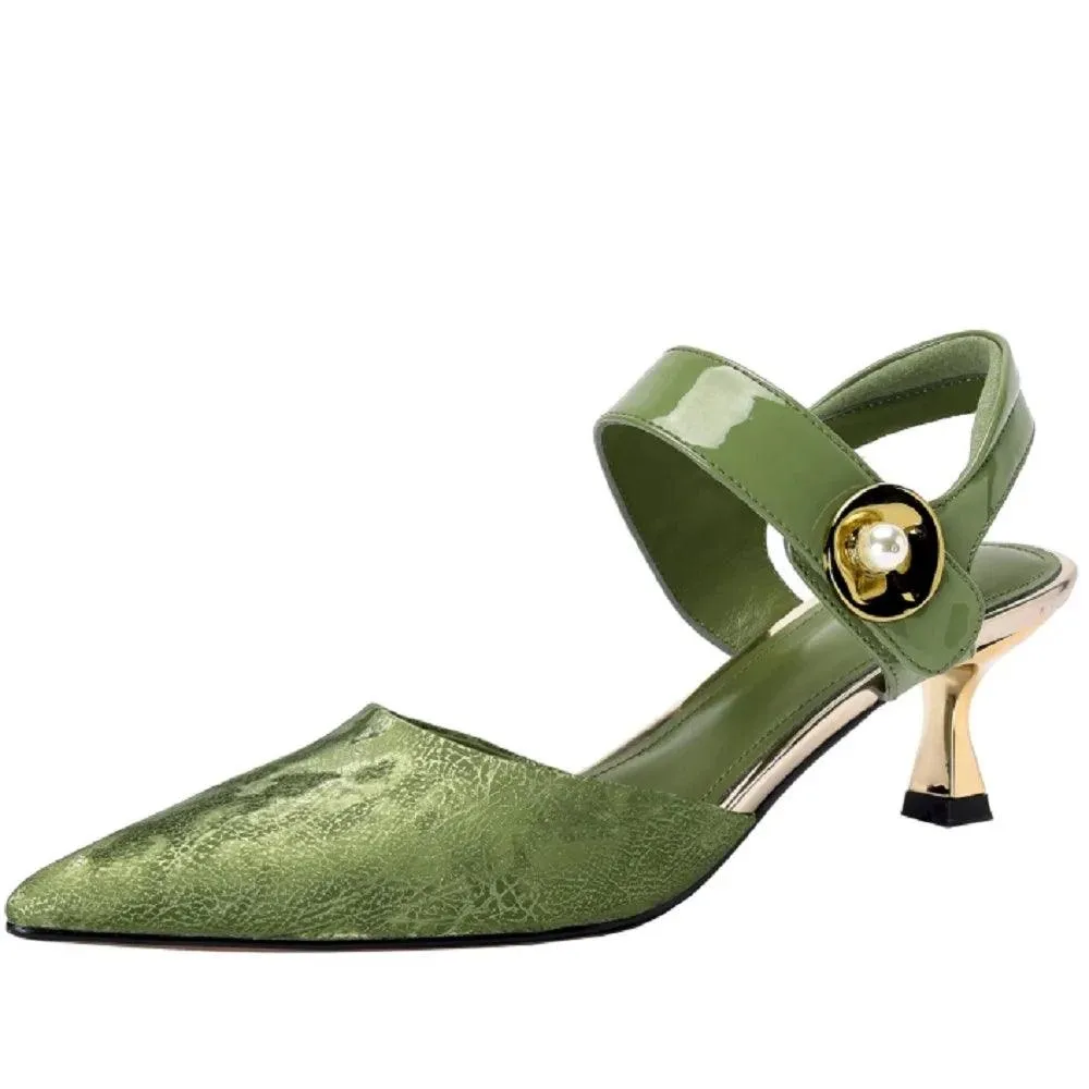 TSS72 Leather Thin High Heels - Women's Casual Shoes