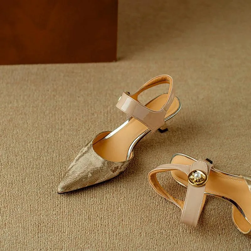 TSS72 Leather Thin High Heels - Women's Casual Shoes