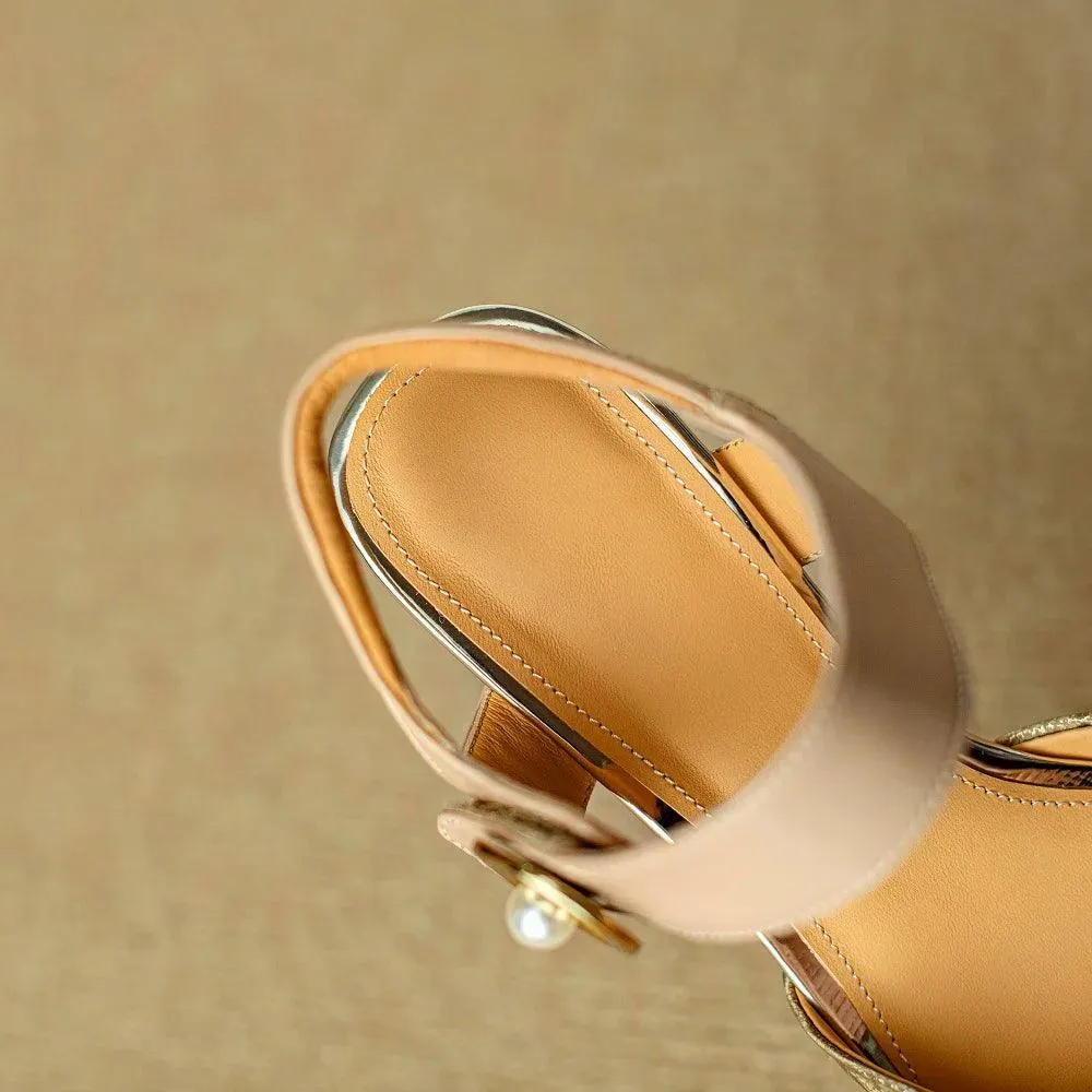 TSS72 Leather Thin High Heels - Women's Casual Shoes