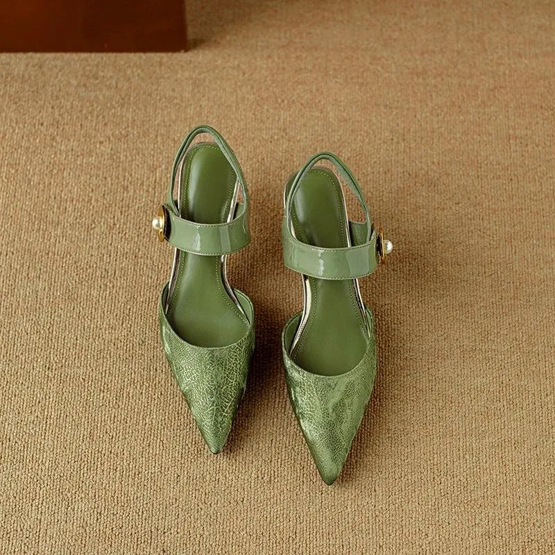 TSS72 Leather Thin High Heels - Women's Casual Shoes