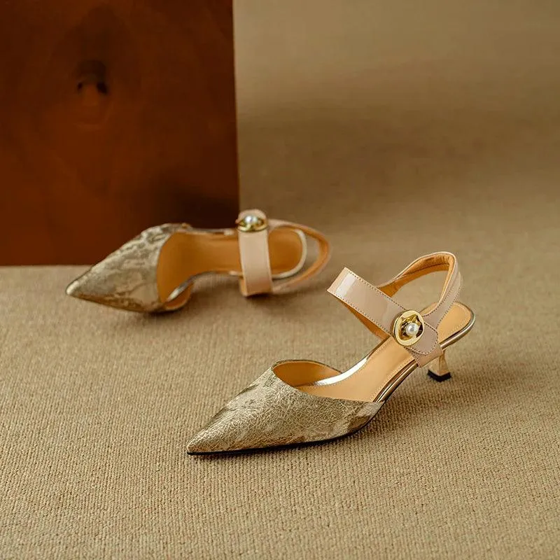 TSS72 Leather Thin High Heels - Women's Casual Shoes