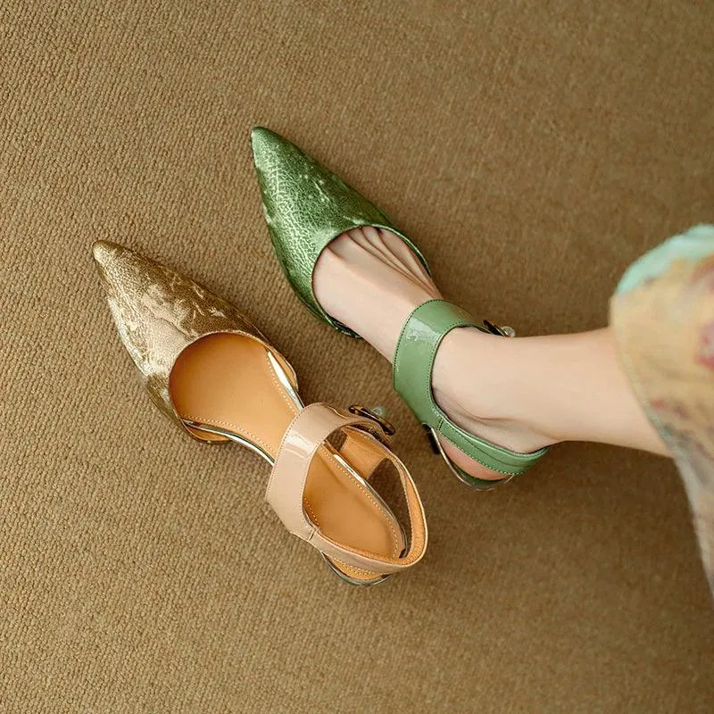TSS72 Leather Thin High Heels - Women's Casual Shoes